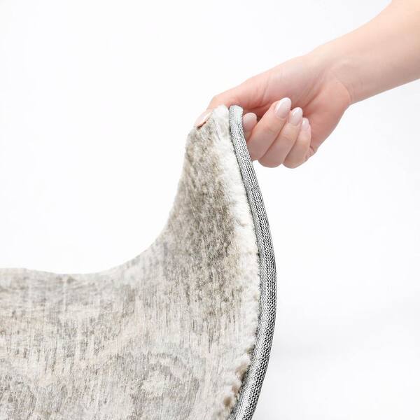 Dream Shag Premium Machine Washable Abstract ADS767 Ivory 5 ft. x 7 ft. 6 in. Area Rug