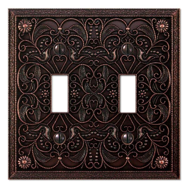 Creative Accents Bronze 2-Gang Toggle Wall Plate