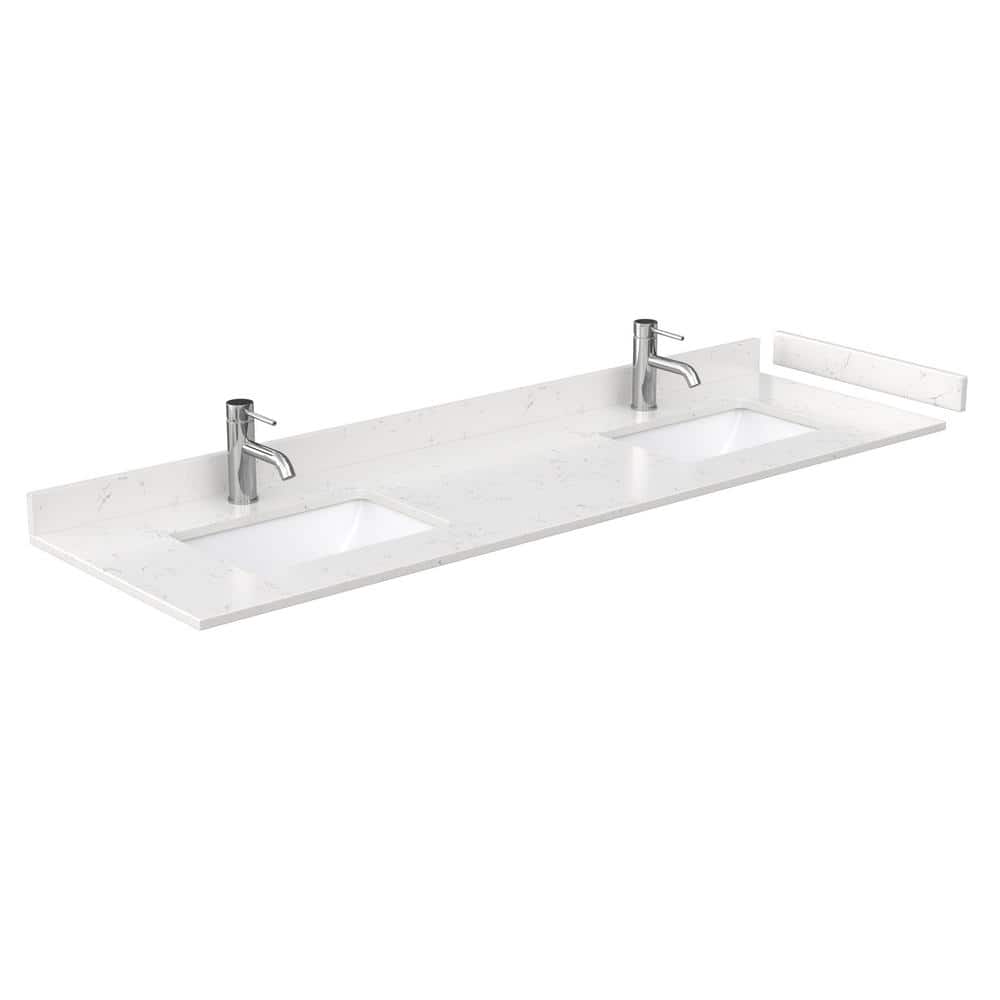 Daria 72'' Dark Espresso Double Bathroom Vanity with Carrara Marble Top
