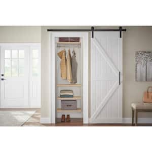 Genevieve 2 ft. Birch Adjustable Closet Organize rShort Hanging Rod with 3 Shelves