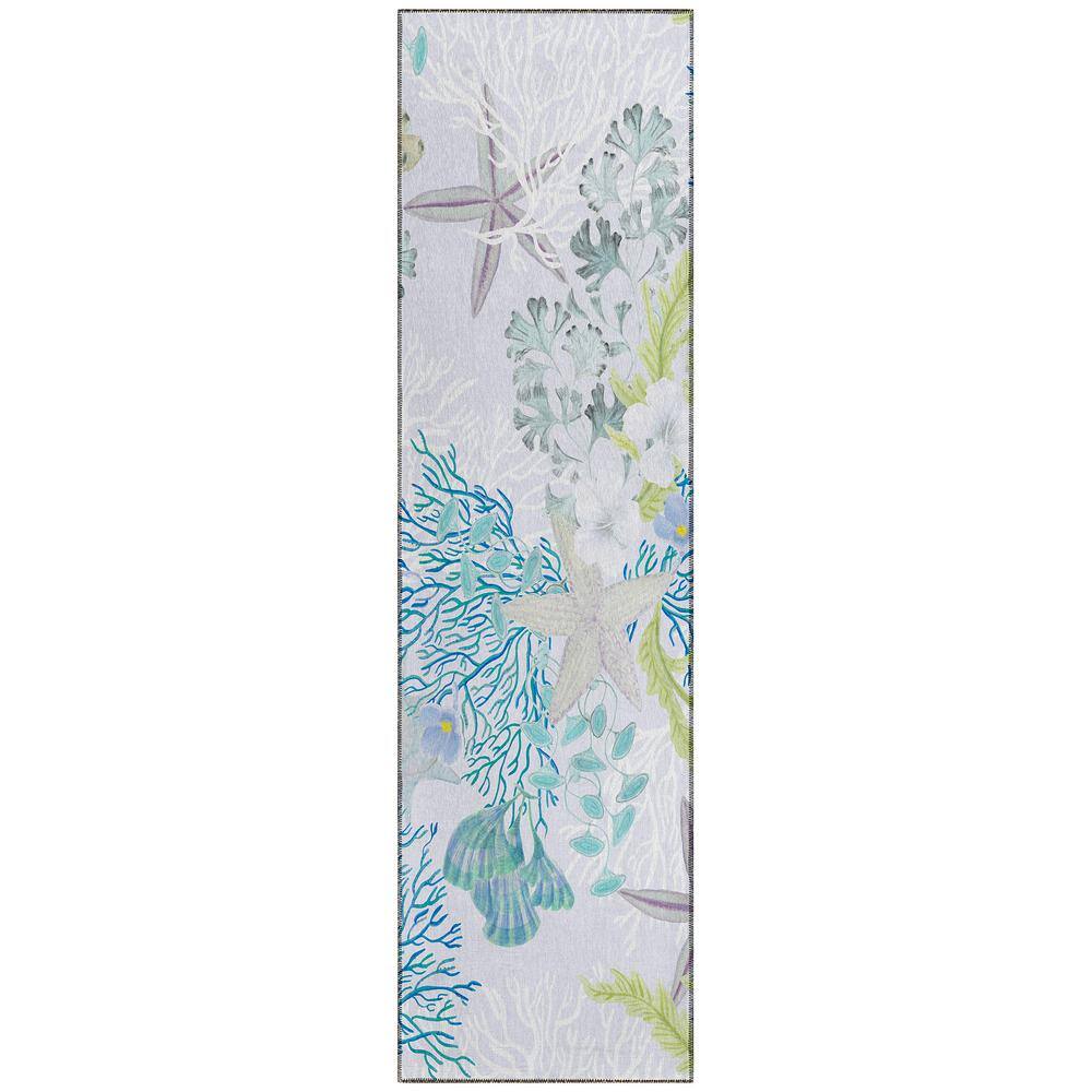 Surfside 2 ft. 3 in. x 7 ft. 6 in. Gray Geometric Indoor/Outdoor Area Rug