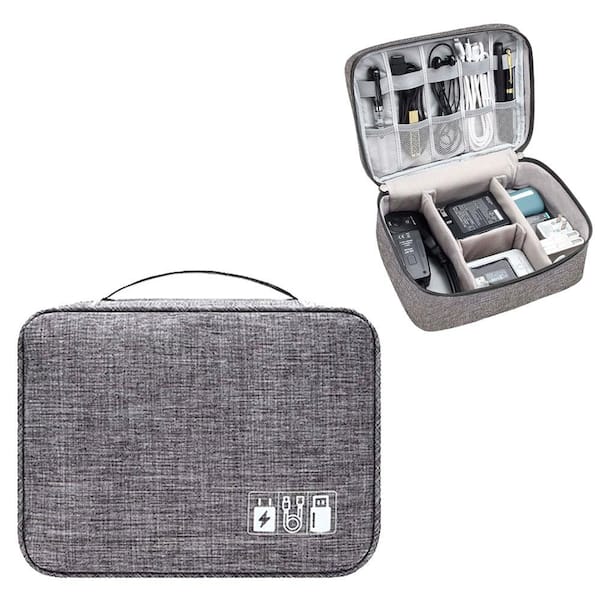 Electronic Travel Accessories Organizer Bag, Cable Charger Waterproof Organizer, Digital Storage, Gray