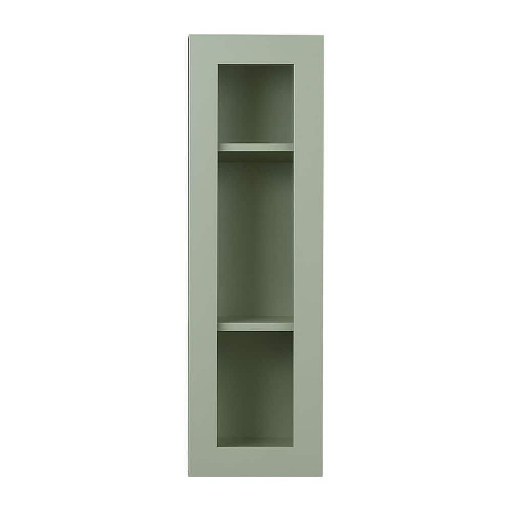 Shaker Assembled 15 in. x 30 in. x 12 in. Wall Cabinet with 1-Door in Jade Green price history on PriceWatchPro