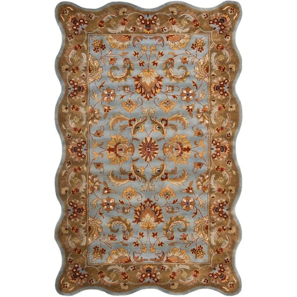 SAFAVIEH Heritage Blue/Beige 4 ft. x 6 ft. Border Scalloped Area Rug