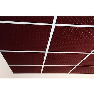 Diamond Plate Merlot 2 ft. x 2 ft. Lay-in or Glue-up Ceiling Panel (Case of 6)