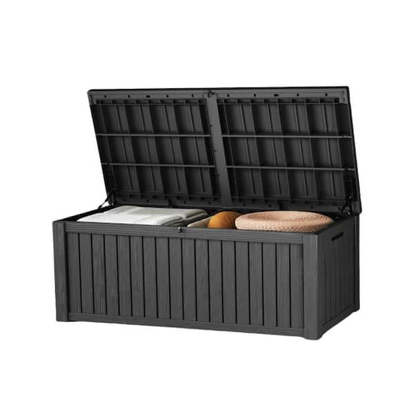 Yardgrace 150 Gal. Black Outdoor Durable Storage Deck Box