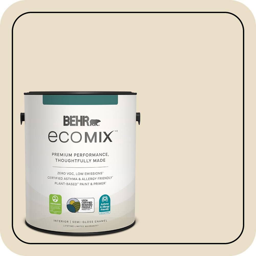 Paint Ridges BEHR ECOMIX 1 gal. #PWN-41 Castle Ridge Semi-Gloss Enamel Plant-Based ...
