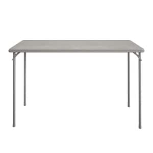 48 in. L Rectangle White Plastic Folding Table with Vinyl top