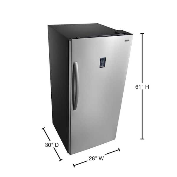 13.8 cu. ft. Energy Star Digital Upright Convertible Deep Freezer /  Refrigerator Stainless Steel