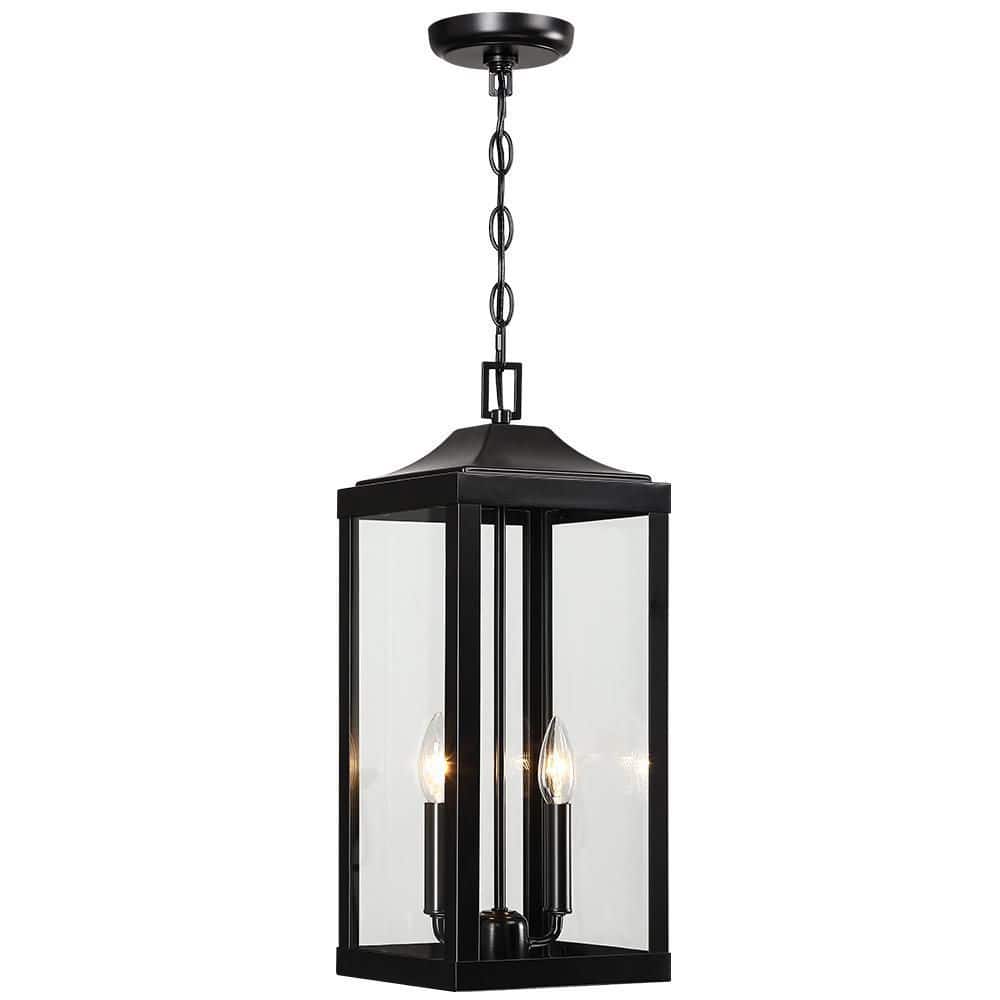Jefferson 20 in. H 2-Light Black Large Outdoor Pendant Light with Clear Glass price history on PriceWatchPro