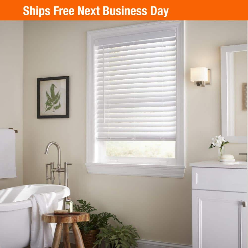 Home Decorators Collection Home Decorators Collection Cordless 2 In   White Home Decorators Collection Faux Wood Blinds 64 1000 