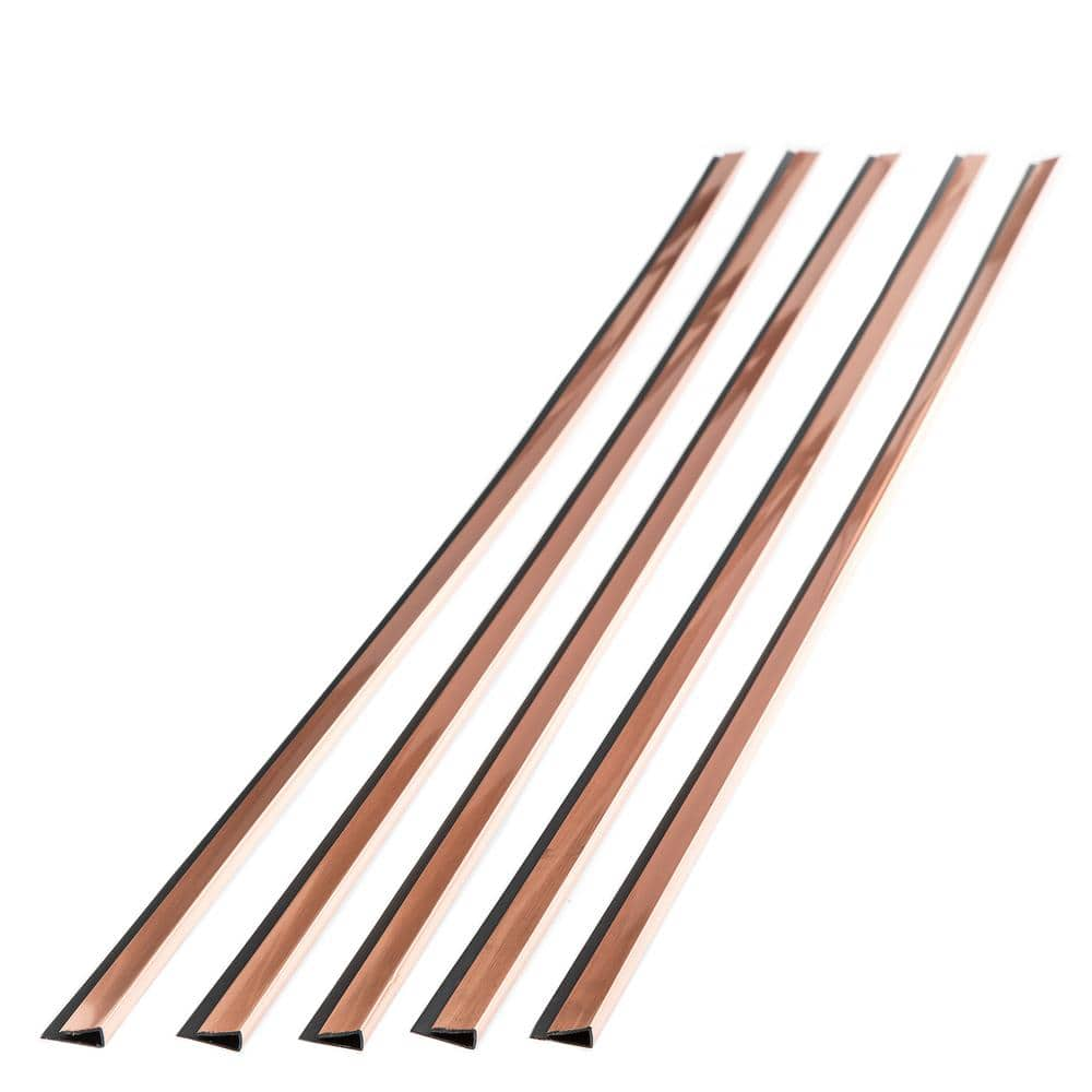 Fasade 47 in. Polished Copper Vinyl Large Profile J Trim (5-Pack) 13525 ...