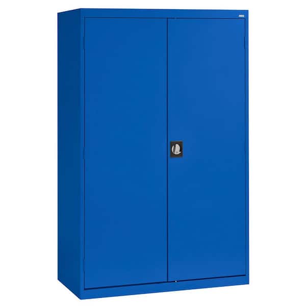 Elite 46 in. W x 72 in. H x 24 in. D Steel Combination Adjustable Shelves Freestanding Cabinet in Blue