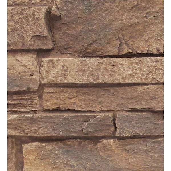 Superior Building Supplies Adobe Brown 8 in. x 8 in. x 3/4 in. Faux Mountain Ledge Stone Sample