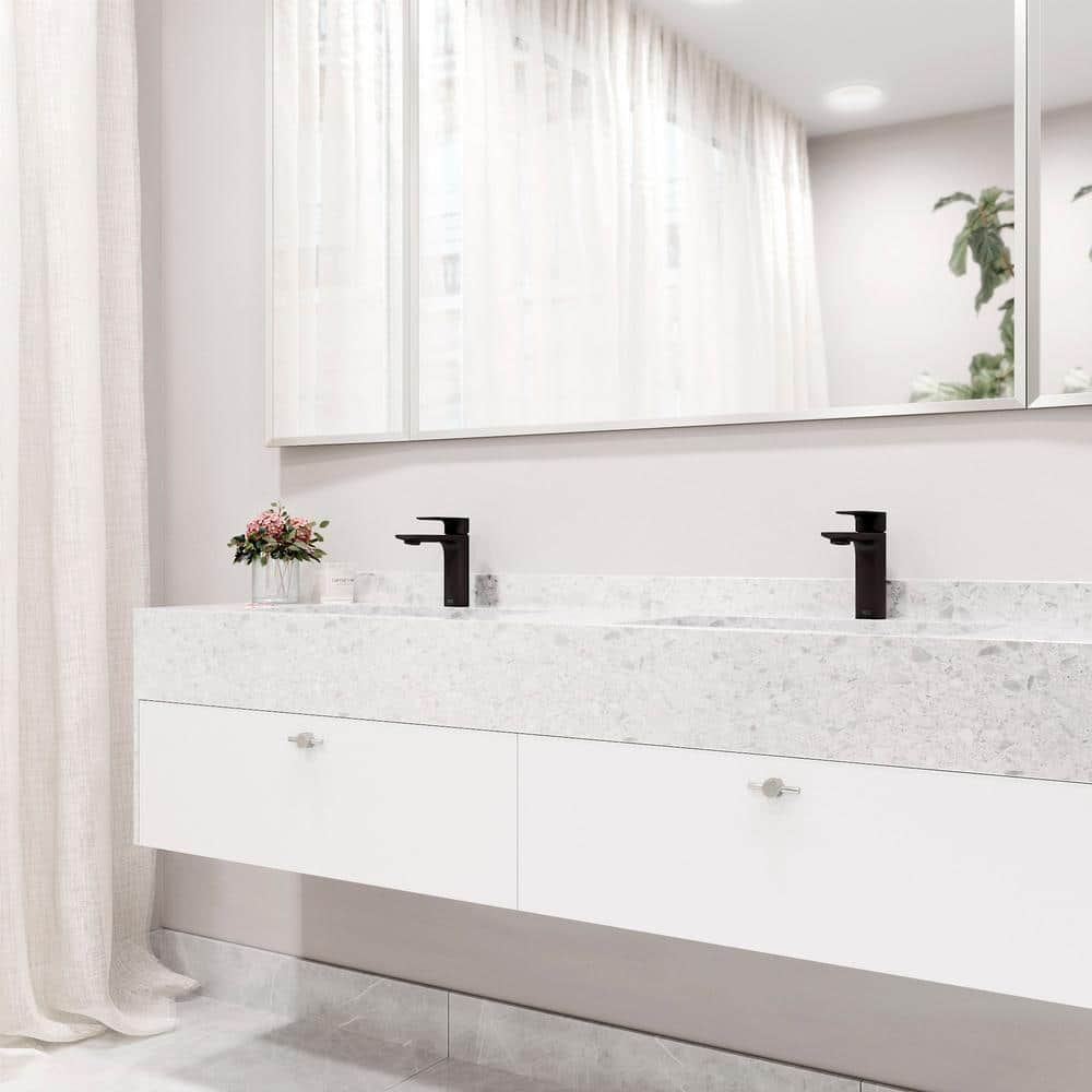 Matte Black Brass Single Handle Bathroom Faucet