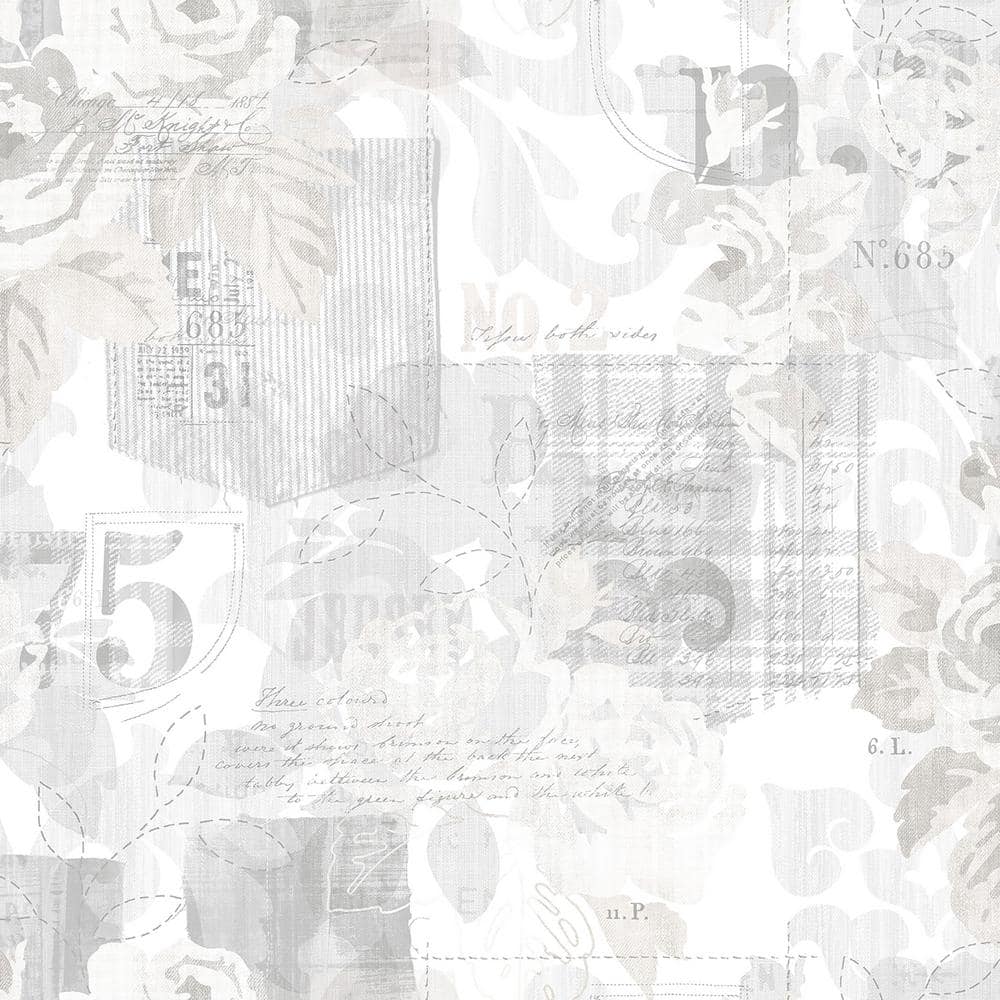 Nordic Elements Beige Floral Rose Patchwork Matte Finish Non-Pasted Non-Wov