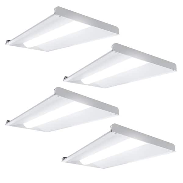 4-Pack 2 ft. x 4 ft. 120W Equivalent White Dimmable 3500K-4000K-5000K Integrated LED Troffer Light, up to 5625-Lumens,UL