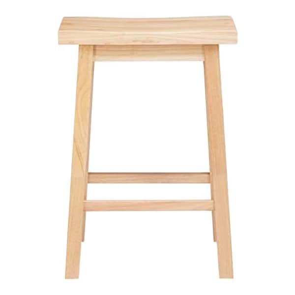 PJ wood 16.33 in. x 12.63 in. x 24.00 in. Brown Wood Kitchen, Table, and Bar Counter Stool