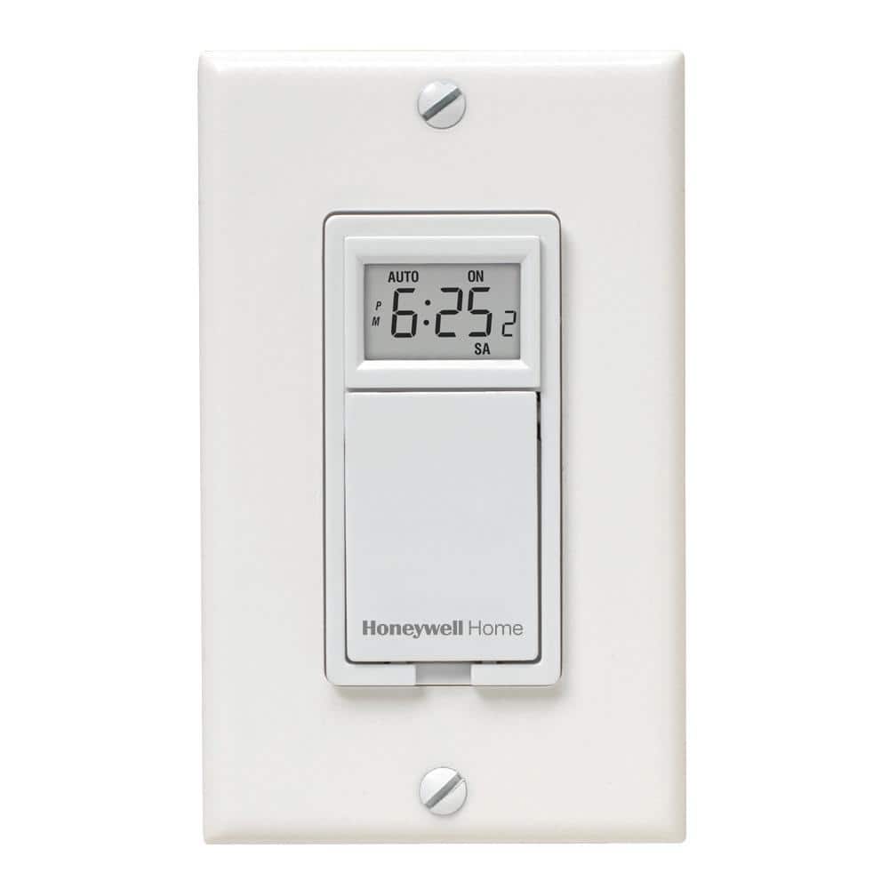 Motors White In-Wall 7-Day Digital Programmable Timer Switch for Fans Lights 