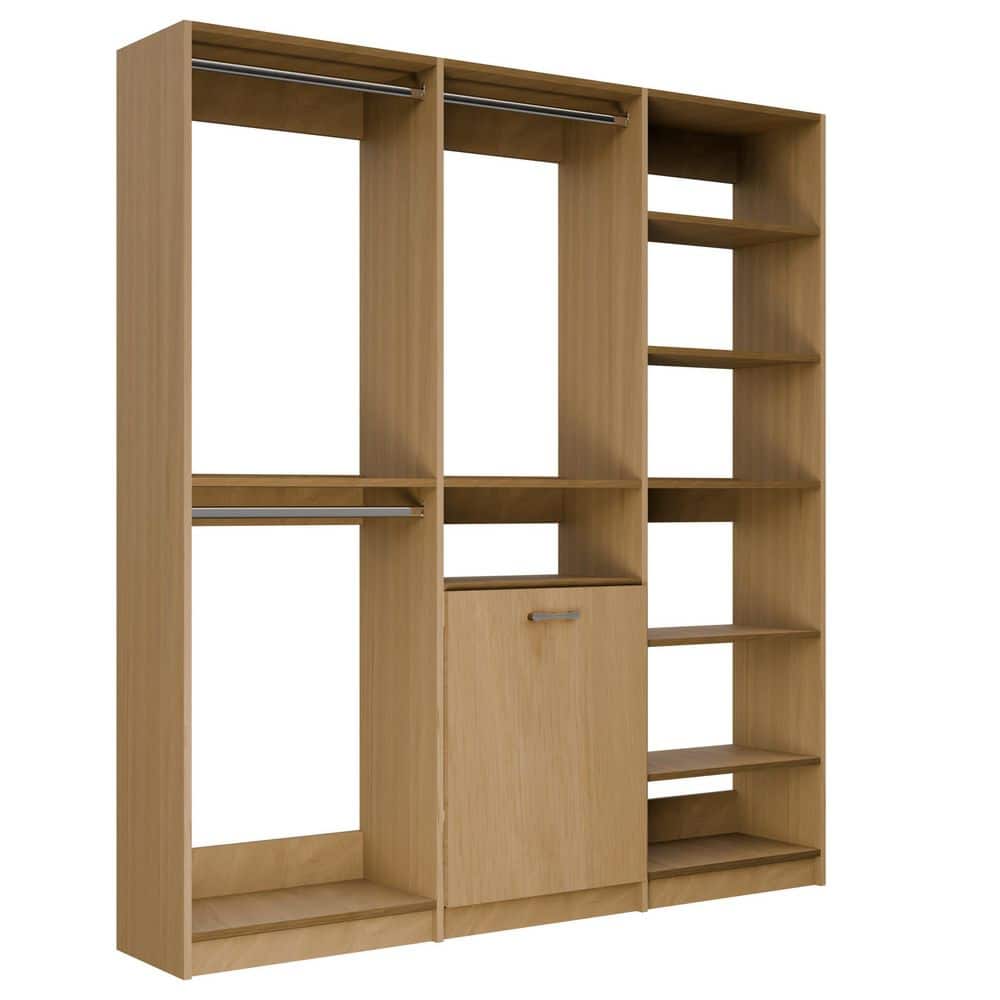 Alto Laundry Room 100.5 in. W Oak Double Hang, Hang with Hamper and Shelf Tower 13-Shelf Wood Closet System price history on PriceWatchPro
