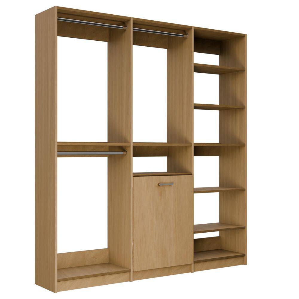 Alto Laundry Room 66 in. W Oak Double Hang, Hang with Hamper and Shelf Tower 13-Shelf Wood Closet System price history on PriceWatchPro