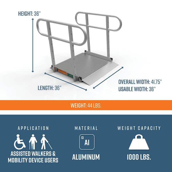 EZ-ACCESS GATEWAY 3G 3 ft. Aluminum Solid Surface Wheelchair