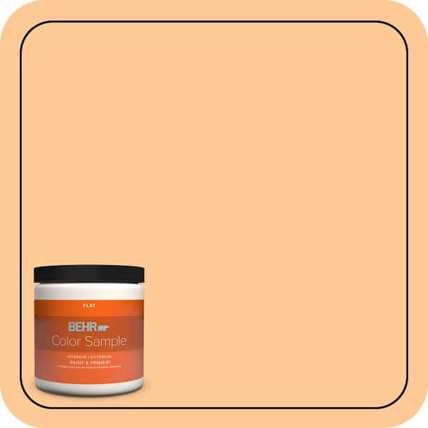 BEHR PREMIUM PLUS 8 oz. #280B-4 Apricot Light Flat Interior/Exterior Paint & Primer Color Sample