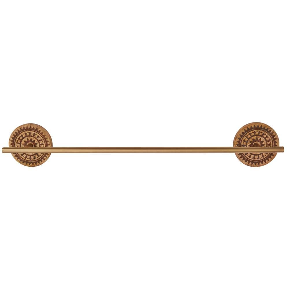 Zuri Wall Mount Wood and Gold Finish Towel Bar 24 in. price history on PriceWatchPro