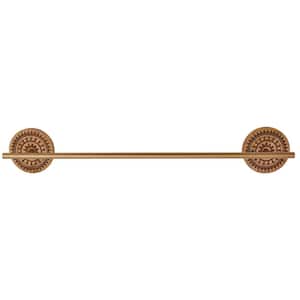 Zuri Wall Mount Wood and Gold Finish Towel Bar 24 in.