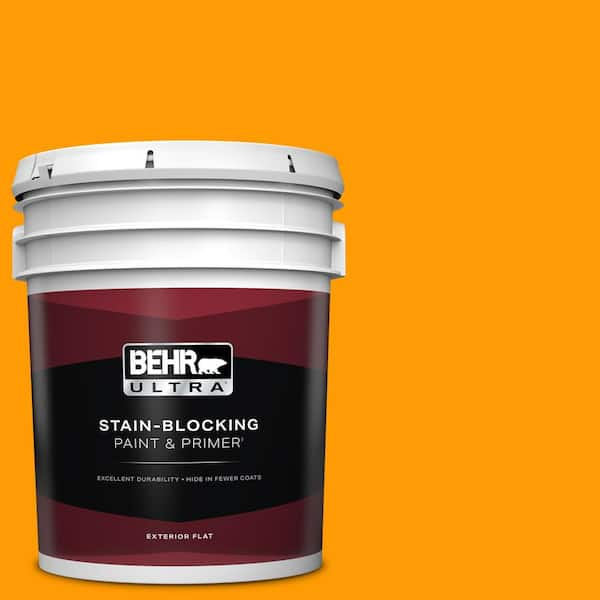 BEHR ULTRA 5 gal. #S-G-320 Atomic Tangerine Flat Exterior Paint & Primer