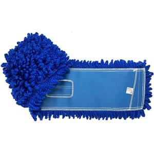 48 in., Blue Microfiber Dust Mop, X-Large Washable Commercial Mop Head Replacement (2-Pack)