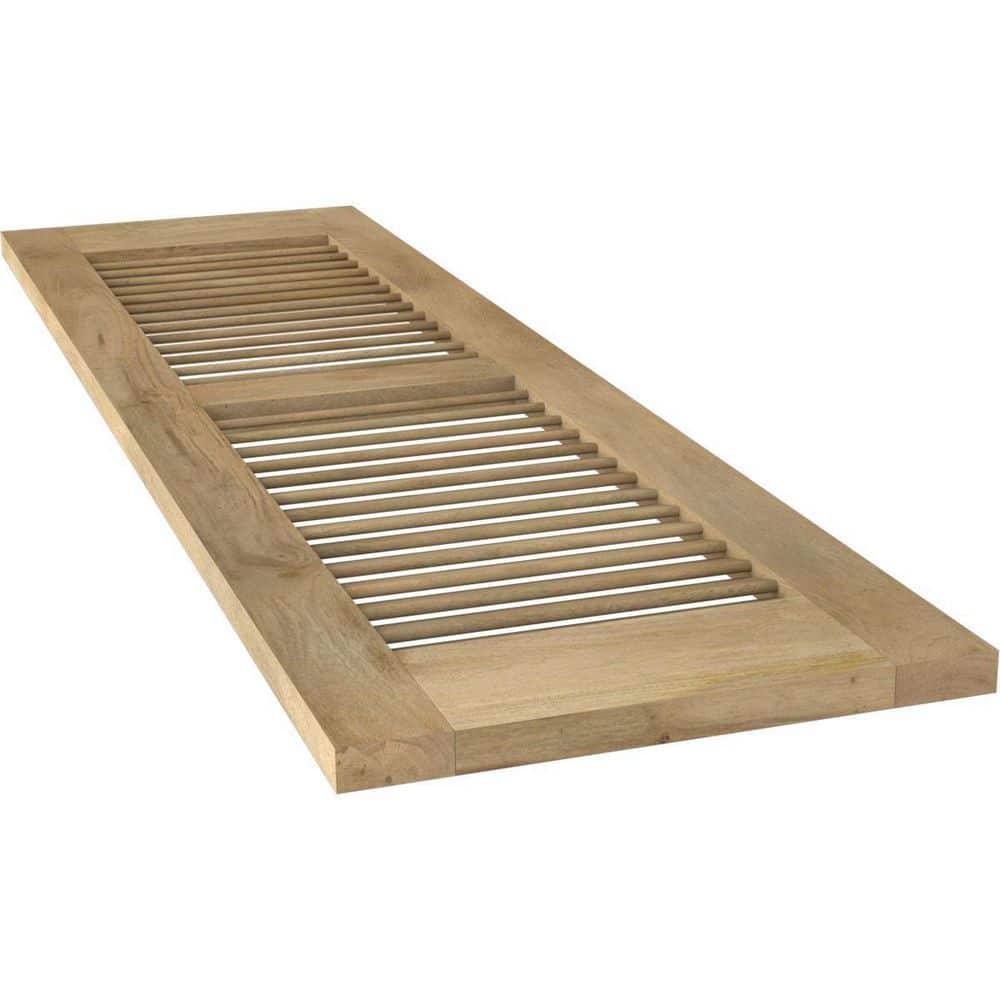 Unfinished Hawaiian Mango Wood Exterior Shutters, 15"W x 57"H