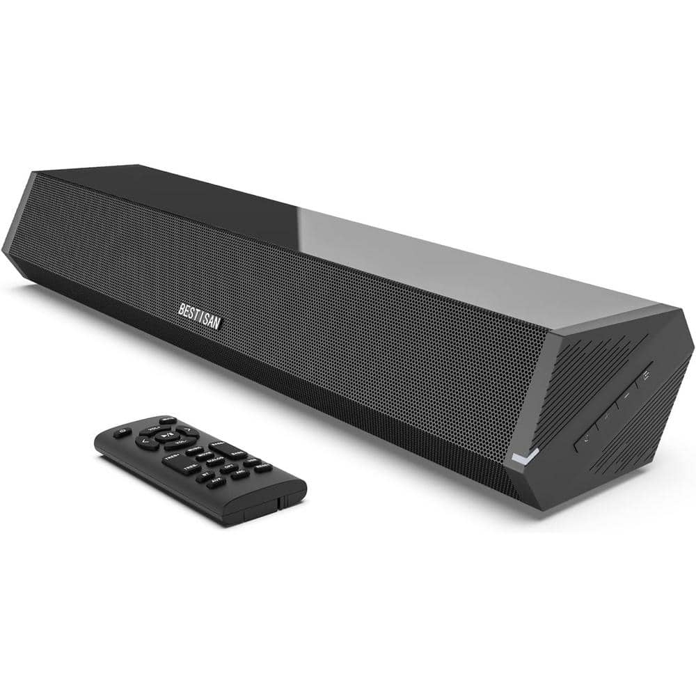 16 in. 2.0 Channel Small Soundbar for TV, Sound Bar with Depths Surround Sound Speakers for TV Works -  BESTISAN, SPBSE07