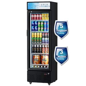 23 Width in. 12 cu. ft. Foot Commercial Upright Display Refrigerator 1 Glass Door Beverage Refrigerator (Black)