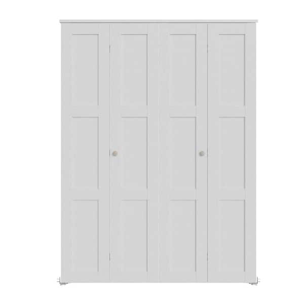 48 in. x 78.75 in. 3-Panel Solid Core White Finished Composite MDF Bi-fold Door with Hardware Kit