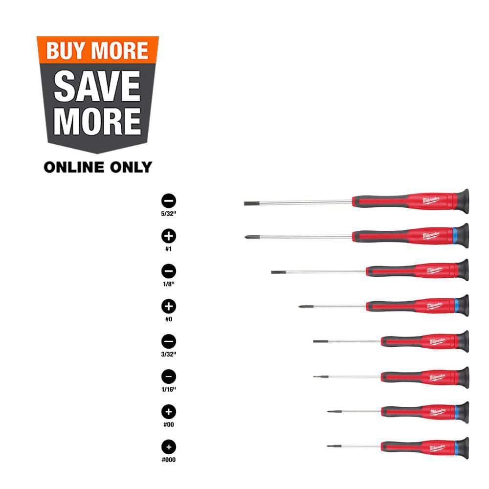 PHILTRE PHILIAセット Milwaukee Precision Phillips-Slotted Screwdriver Set (8-Piece) 48