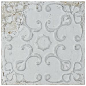 Aevum Ornato White 7-7/8 in. x 7-7/8 in. Ceramic Wall Tile (9.24 sq. ft./Case)