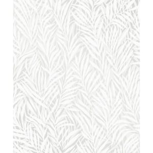 Holzer White Fern Paper Non-Pasted Textured Wallpaper