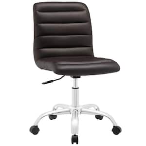 Ripple Armless Mid Back Office Chair in Brown