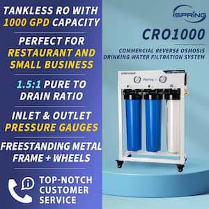 1000 GPD Tankless Light Commercial Reverse Osmosis Water Filter System, Ideal for Restaurants and Small Businesses