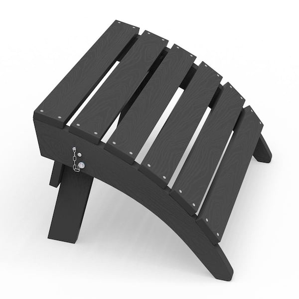 JEAREY HDPE Folding Plastic Outdoor Ottoman for Adirondack in Gray