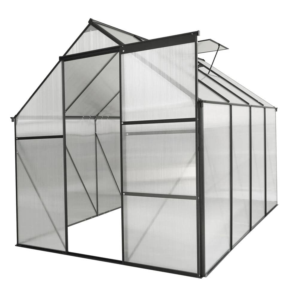 74 in. W x 98 in. D x 76 in. H Polycarbonate Greenhouse with Aluminum Frame