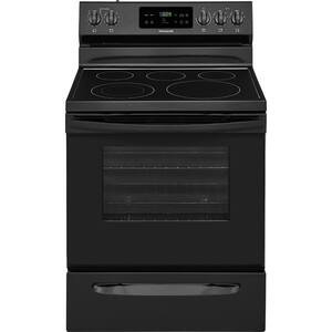 30 in. 5.3 cu. ft. Electric Range with Self-Cleaning Oven in Black