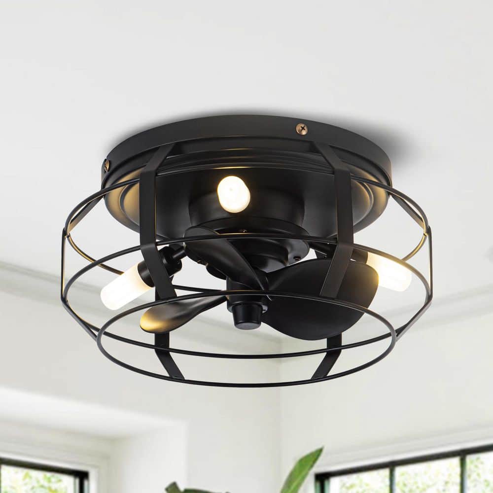 12.2 in. Indoor Modern Bladeless Black Flush Mount Ceiling Fan with Light and Remote price history on PriceWatchPro
