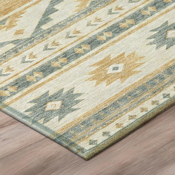 Chantille Machine Washable Indoor/Outdoor Abstract ACN3075 Gold 2 ft. x 3 ft. Accent Rug