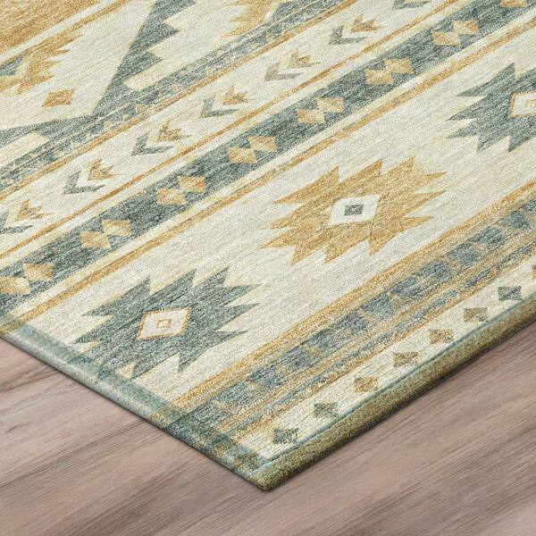 Chantille Machine Washable Indoor/Outdoor Abstract ACN3075 Gold 9 ft. x 12 ft. Area Rug