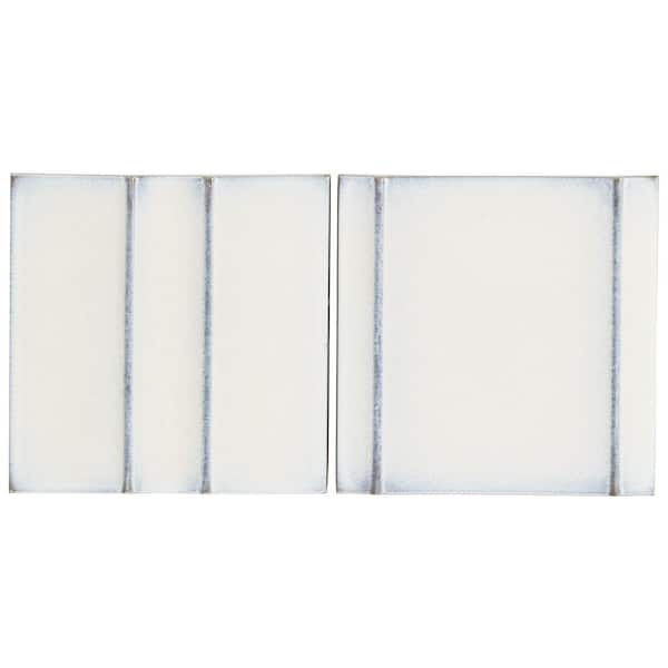 Ivy Hill Tile Hikari Snow White 5.82 in. x 5.82 in. 3D Ivy Hill Tile Hikari Snow White 5.82 in. x 5.82 in. 3D