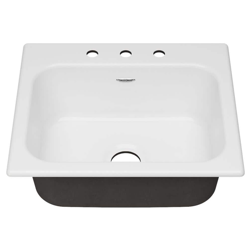 Quince 25'' White Cast Iron Single Bowl Drop-In Sink