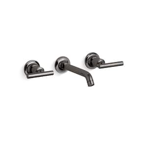 Purist 1.2 GPM Widespread Wall Mount Bathroom Sink Faucet Trim with Lever Handles in Vibrant Titanium