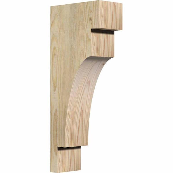 Ekena Millwork 4 in. x 8 in. x 20 in. Douglas Fir Mediterranean Rough Sawn Corbel